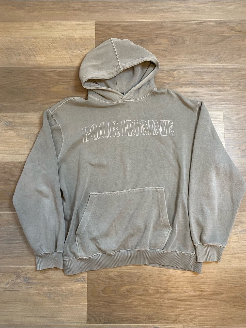 boohooMAN Pour Homme Embroidered Hoodie Men's Gray Medium
